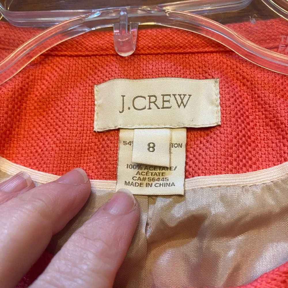 J. Crew Coral Fringe-Trim Cropped Lady Jacket